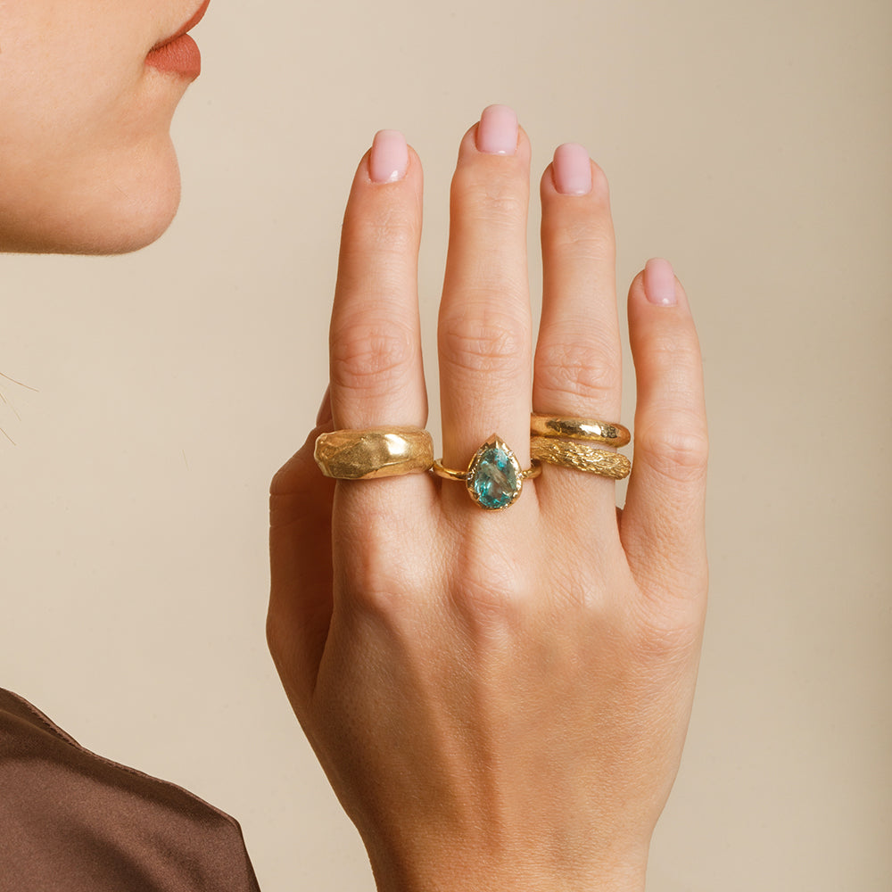 Gold Eden Ring - Green Fluorite - Danielle Gerber Freedom Jewelry