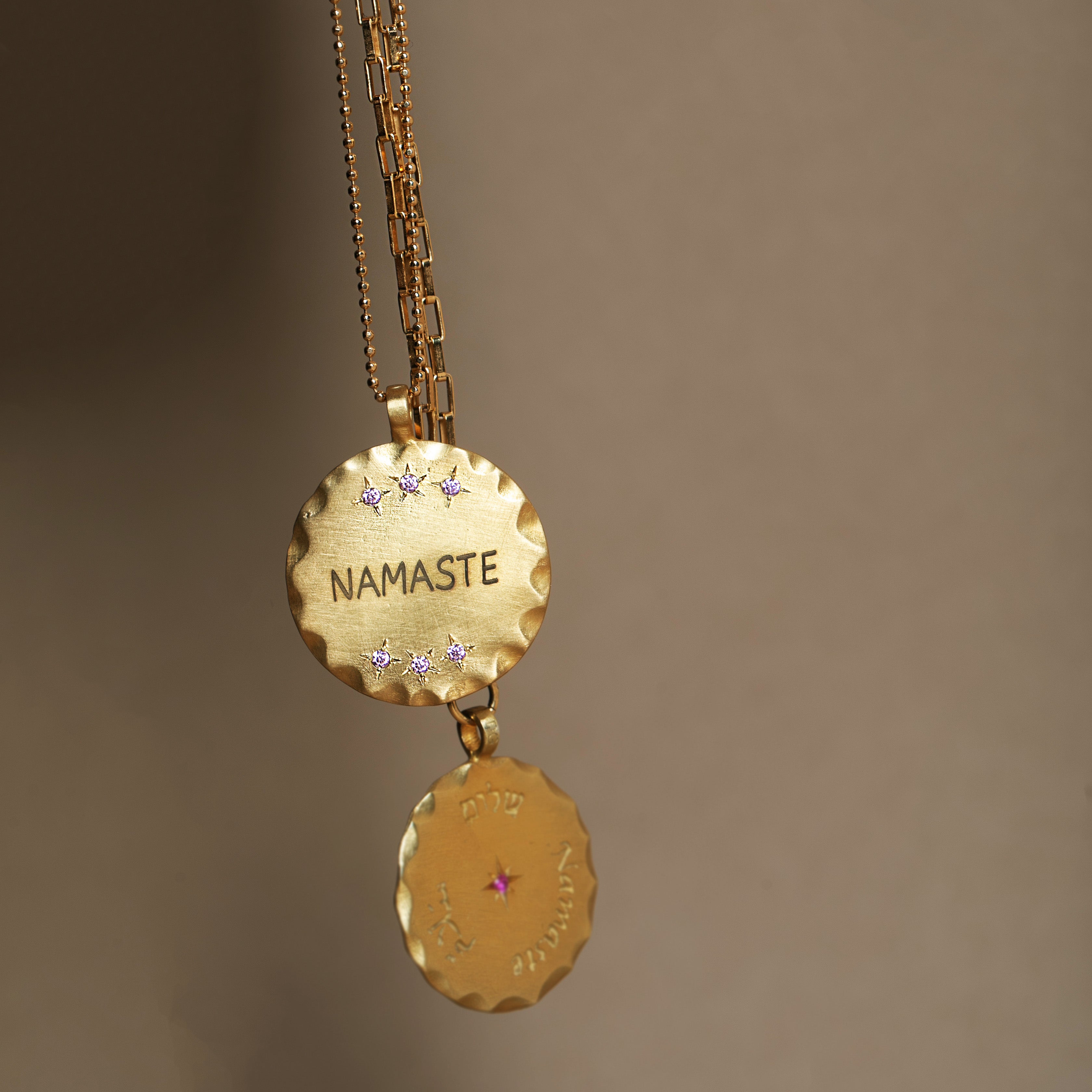 NAMASTE Coin - 14K gold - Danielle Gerber Freedom Jewelry