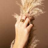 Petite Crane Ring - 14K Gold and Emerald - Danielle Gerber Freedom Jewelry