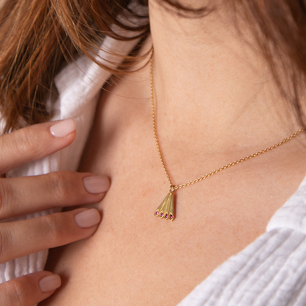 Peacock&#39;s Tail Necklace - 14K Gold - Danielle Gerber Freedom Jewelry