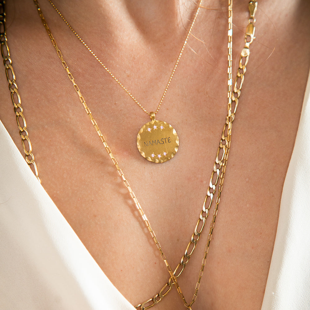 NAMASTE Coin - 14K gold - Danielle Gerber Freedom Jewelry