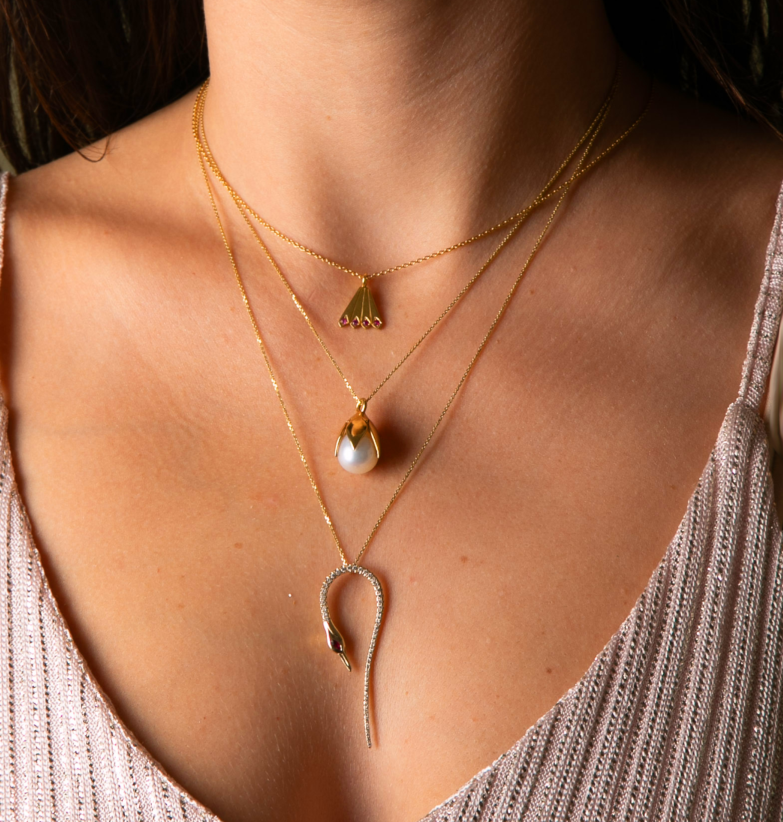 Peacock's Tail Necklace - 14K Gold - Danielle Gerber Freedom Jewelry