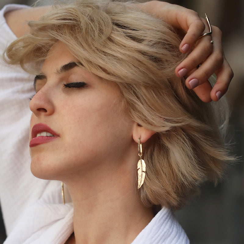 Big Modular Feather Earrings - Danielle Gerber Freedom Jewelry