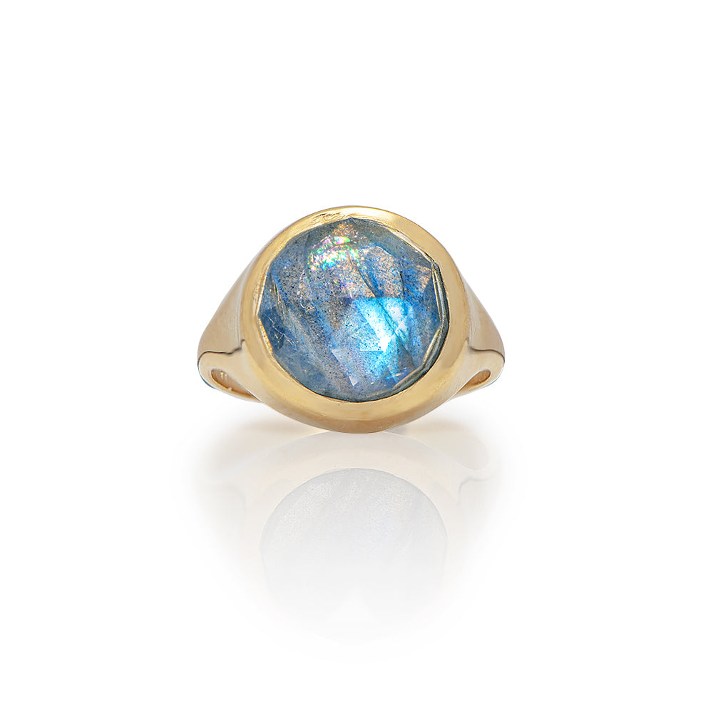 Cleopatra ring - 14k Gold &amp; labradorite - Danielle Gerber Freedom Jewelry