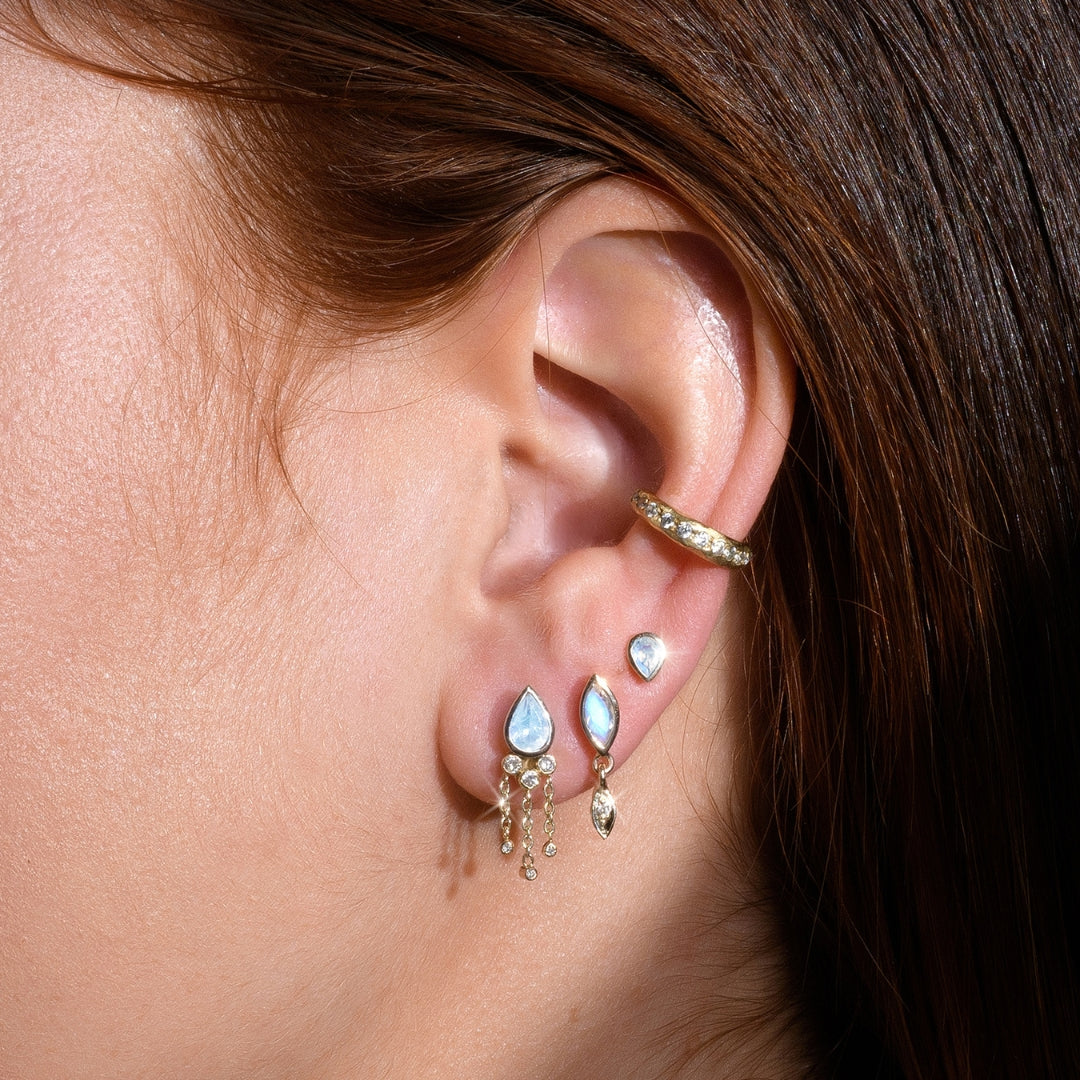 Dharamkot Earring &amp; Moonstone  - one of a kind - Danielle Gerber Freedom Jewelry