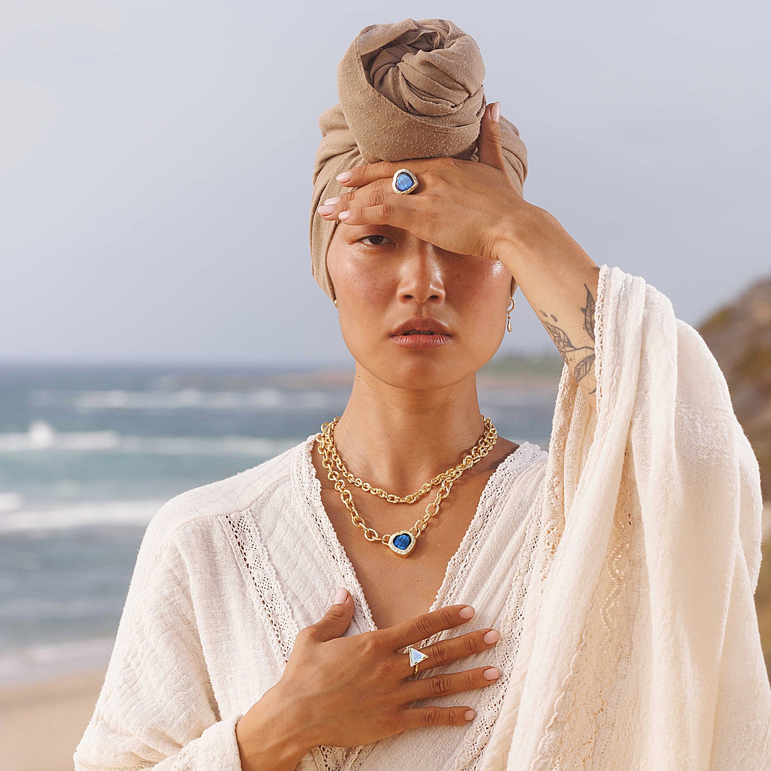 Inanna Links Necklace - Labradorite &amp; Diamonds - Danielle Gerber Freedom Jewelry