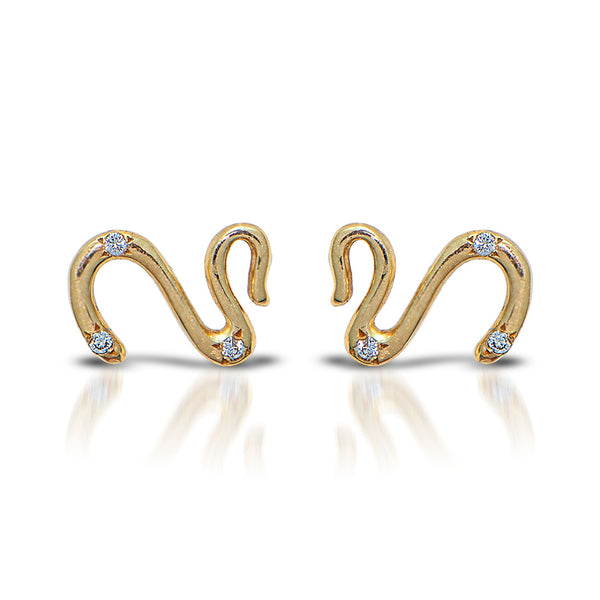 Swan LAAIC- 14K gold & diamonds - Danielle Gerber Freedom Jewelry