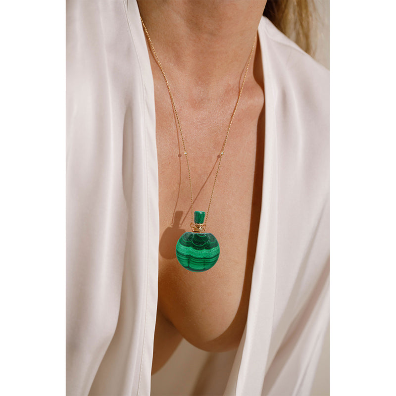 Potion bottle - Malachite - 14K GOLD - Danielle Gerber Freedom Jewelry