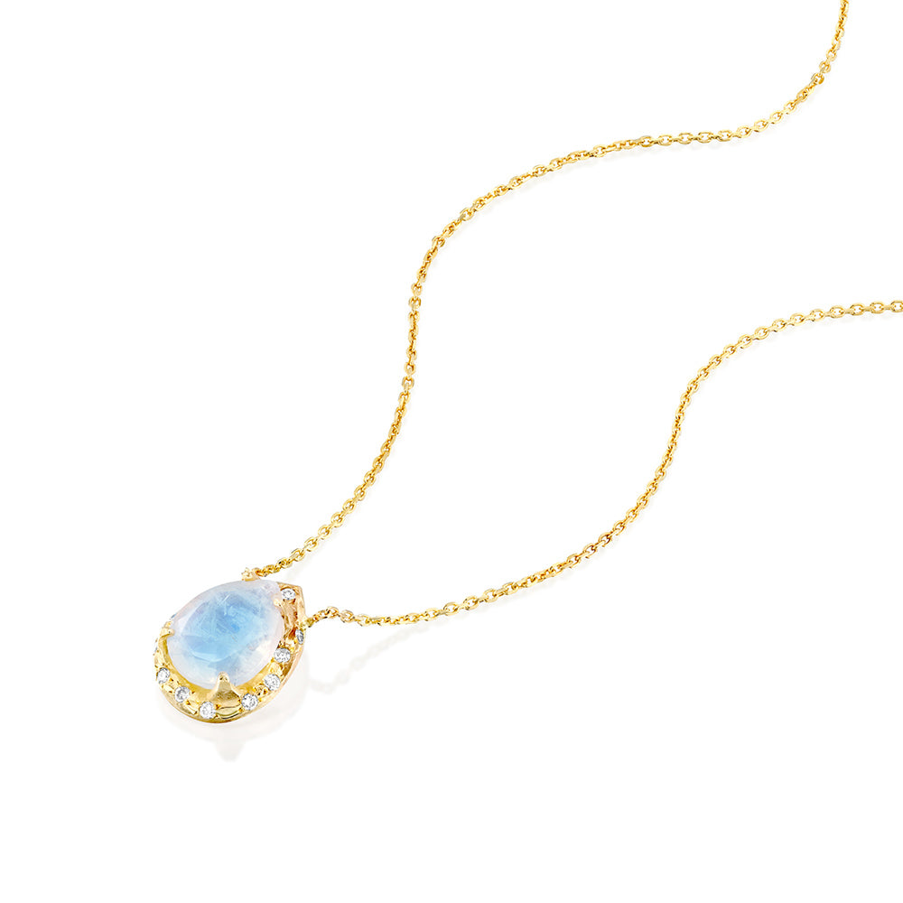 Baby Eden Necklace &amp; diamonds - Moonstone drop - Danielle Gerber Freedom Jewelry