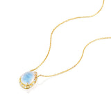 Baby Eden Necklace & diamonds - Moonstone drop - Danielle Gerber Freedom Jewelry