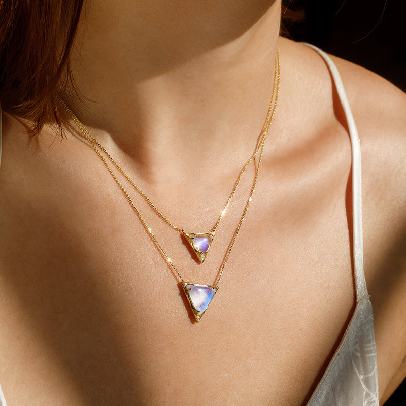 Mini Mystic Triangle pendant - moonstone - Danielle Gerber Freedom Jewelry