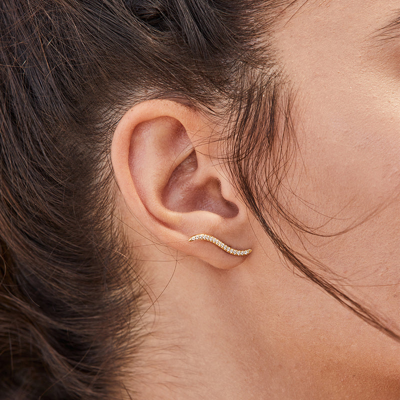 Flowy ear climber & diamonds - Danielle Gerber Freedom Jewelry
