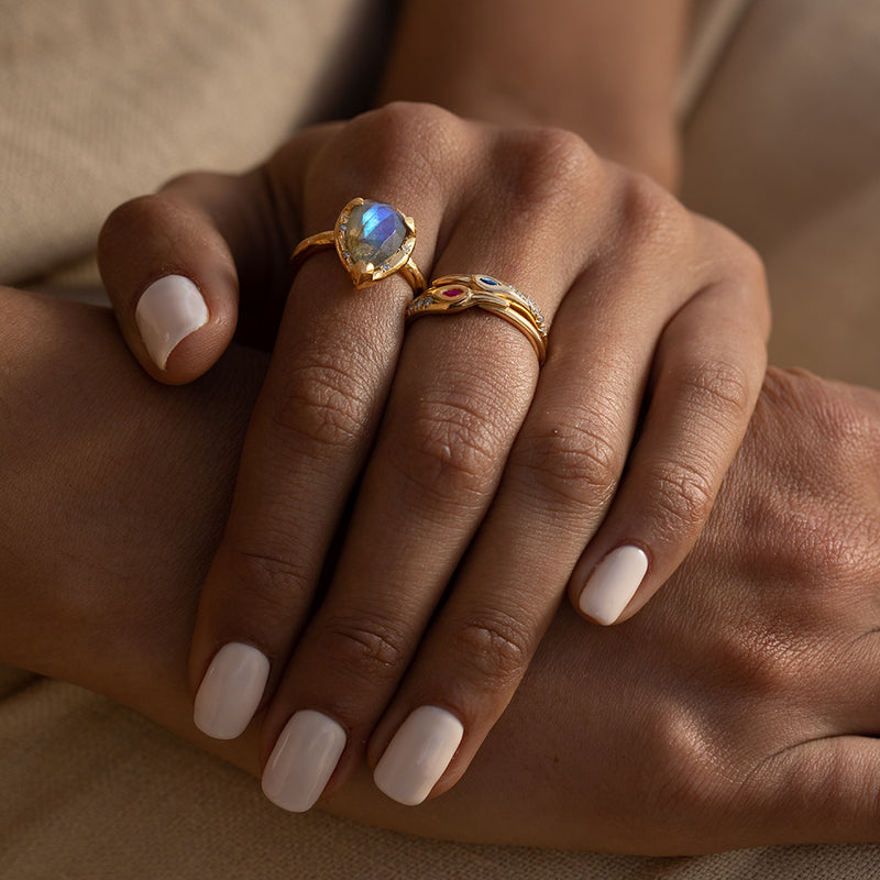 Gold Eden Ring - Labradorite - Danielle Gerber Freedom Jewelry