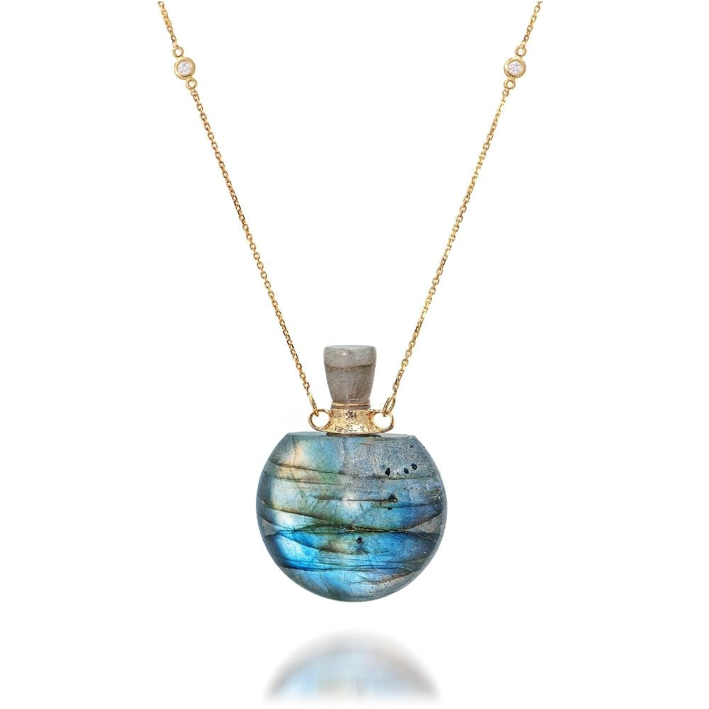 Potion bottle - Labradorite Medium size - 14K GOLD - Danielle Gerber Freedom Jewelry