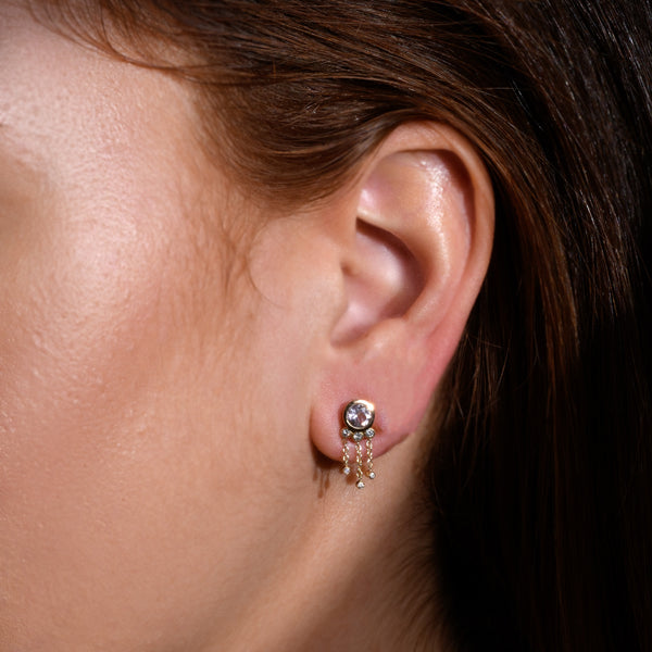 Dharamkot Earring & Morganite  - one of a kind