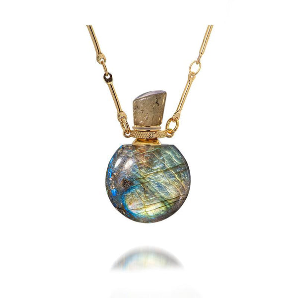 Potion in a bottle - raindrop size labradorite - Danielle Gerber Freedom Jewelry