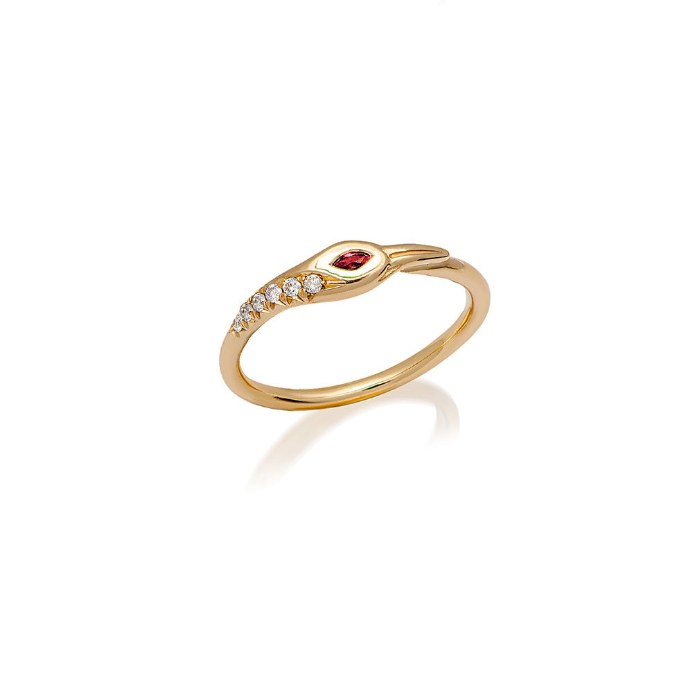 Petite Crane Ring - Ruby &amp; diamonds - Danielle Gerber Freedom Jewelry